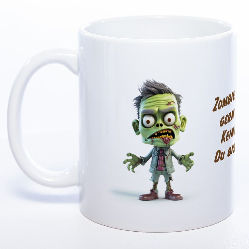 Zombie Tasse "Zombies fressen gern Gehirn..." - exclusive Kaffeetasse spülmaschinenfest