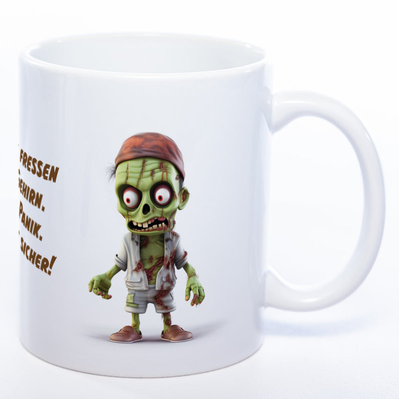 Zombie Tasse "Zombies fressen gern Gehirn..." - exclusive Kaffeetasse spülmaschinenfest
