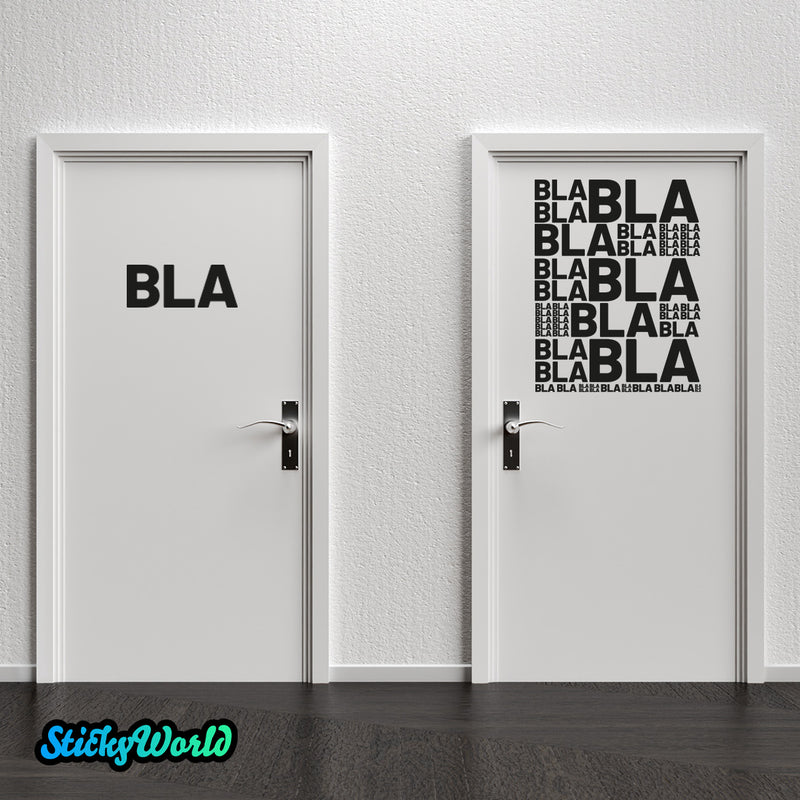Aufkleber BLA und BLA BLA BLA in vielen Farben und Sonderfarben  | Sticker Set für WC - Türen Motiv 4