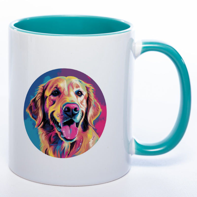 Mug Art Tasse mit Golden Retriever Motiv  2 & wahlweise mit NAME - Kaffeetasse StickyWorld Exclusive