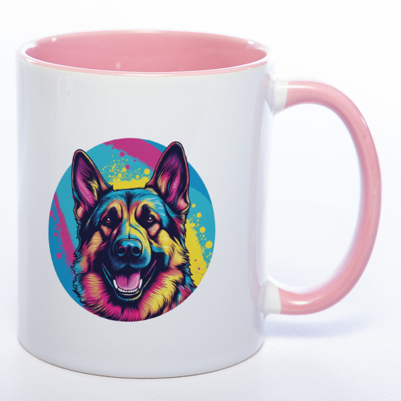 Mug Art Tasse mit Schäferhund Motiv 2 & wahlweise mit NAME - Kaffeetasse StickyWorld Exclusive