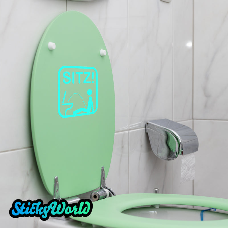 SITZ! | Lustiger Hinweis-Sticker für Dein WC