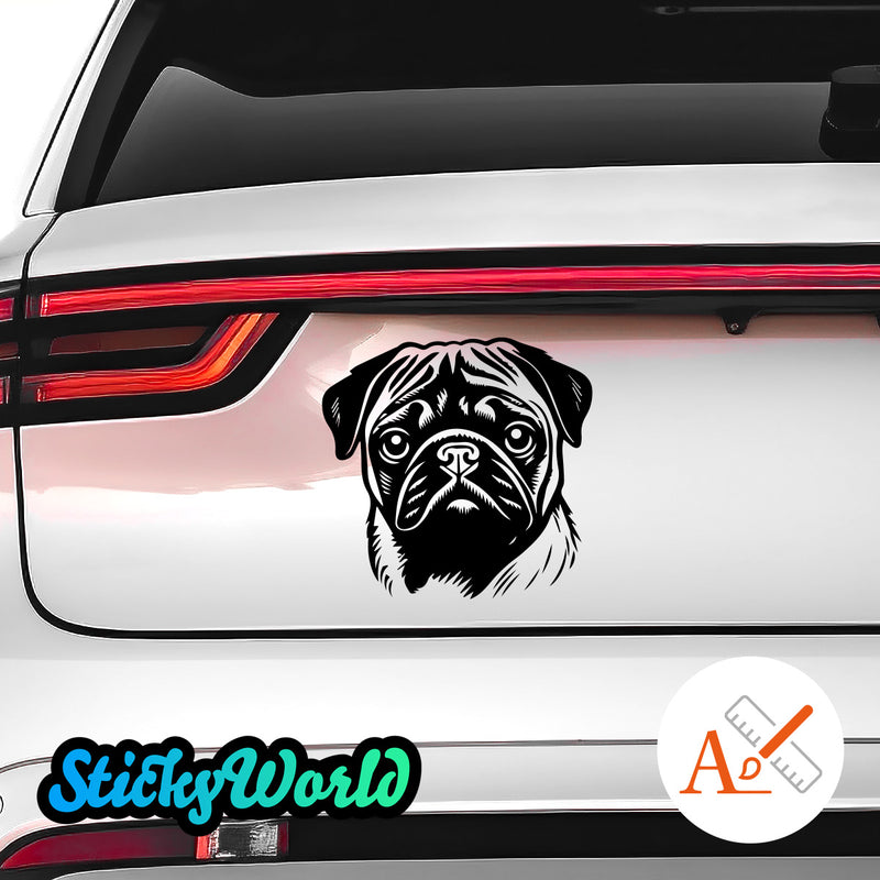 Mops Hunde Sticker Motiv 2 StickyWorld Exclusive | Foliensticker