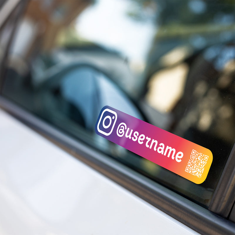 Personalisierter gedruckter Instagram Aufkleber mit Logo, Username und QR-Code