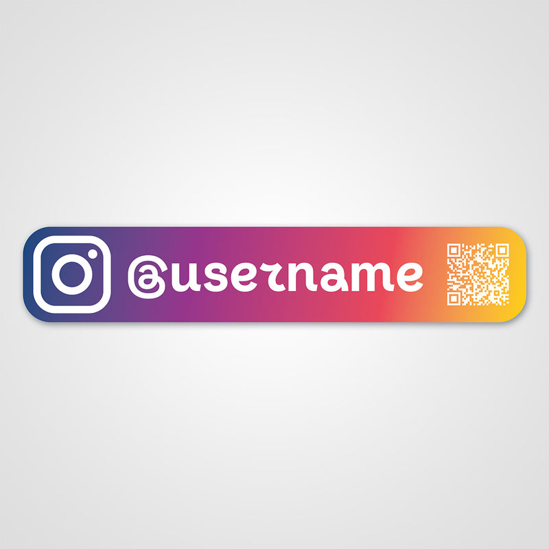Individueller Instagram Sticker mit QR-Code und Username für Social Media Branding