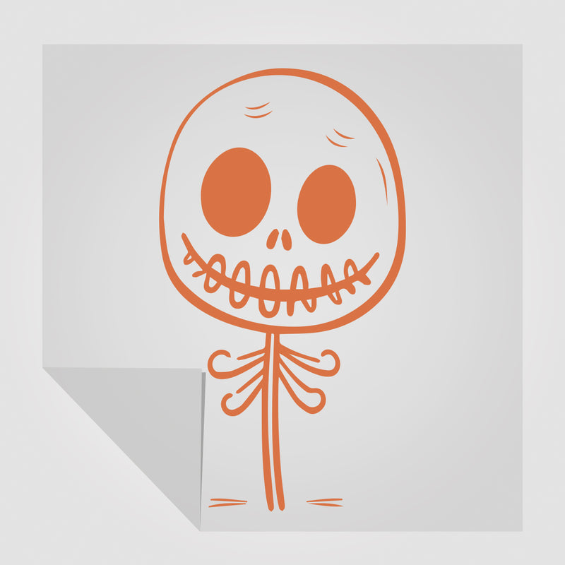 süßer Skelett Sticker Skelettblume | Foliensticker in 2 Größen