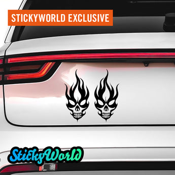 Flammende Totenkopf Sticker Duo 2 StickyWorld Exclusive | Foliensticker