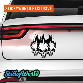 Flammende Totenkopf Sticker Trio 2 StickyWorld Exclusive | Foliensticker