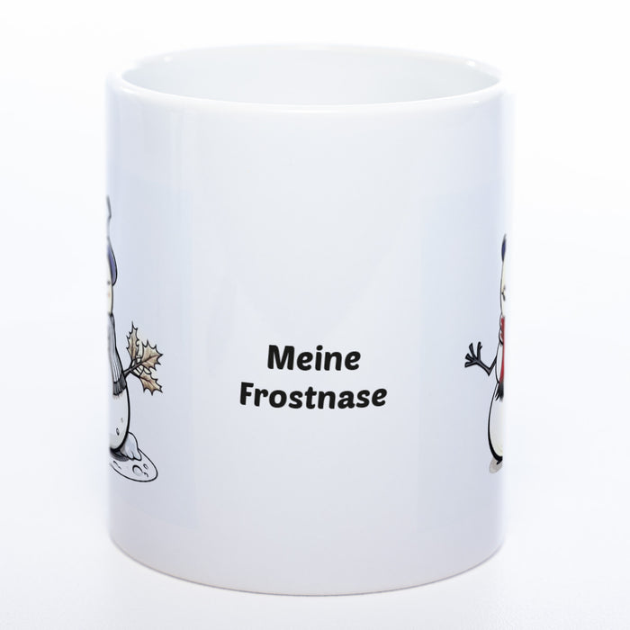 Meine Frostnase mit Wunschnamen - süße Kaffeetasse zu Weihnachten - spülmaschinenfest