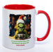 Kaffeetasse Grinch mit Text: Ich hasse Morgen Menschen und Morgen und Menschen plus Wunschnamen  -rot