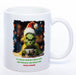 Kaffeetasse Grinch mit Text: Ich hasse Morgen Menschen und Morgen und Menschen plus Wunschnamen -  - weiß