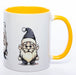 süßes Wichtelgeschenk, tolle Geschenkidee: Kaffeetasse mit Weihnachts Wichteln in der Farbe gelb