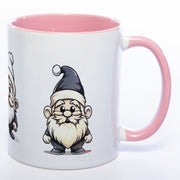 süßes Wichtelgeschenk, tolle Geschenkidee: Kaffeetasse mit Weihnachts Wichteln in der Farbe pink