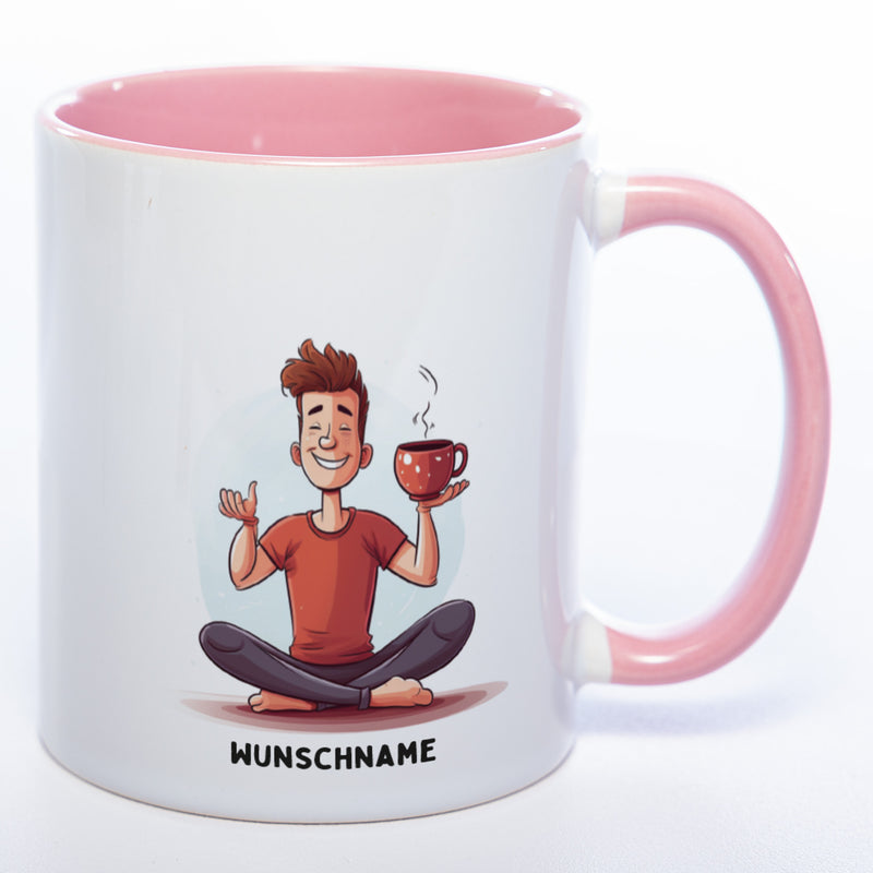Motiv-Tasse Yoga Tee-Meditator  mit Wunschnamen - Teetasse StickyWorld Exclusive spüülmaschinenfest