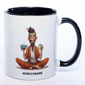 Motiv-Tasse Yoga Balance Bruder mit Wunschnamen  - Teetasse StickyWorld Exclusive spülmaschinenfest