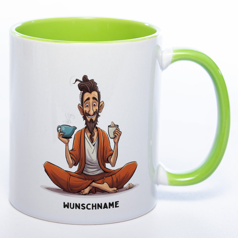 Motiv-Tasse Yoga Balance Bruder mit Wunschnamen  - Teetasse StickyWorld Exclusive spülmaschinenfest