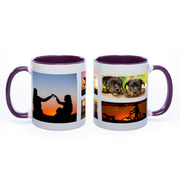 Tasse Innen und Henkel lila mit 5 Fotos