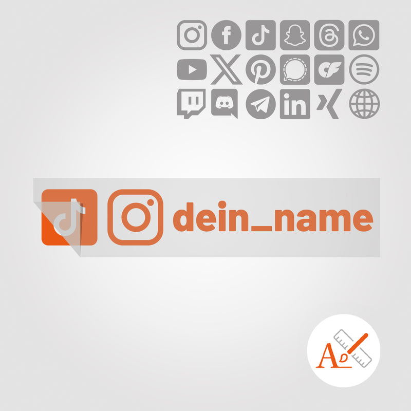 Business Paket (10 Stk.) 2 Logo Social Media Sticker mit Deinem Namen