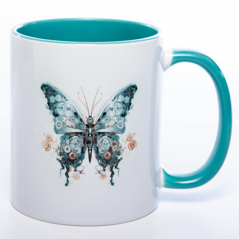 Tasse mit kunstvollem Schmetterling 2 - Kaffeetasse spülmaschinenfest