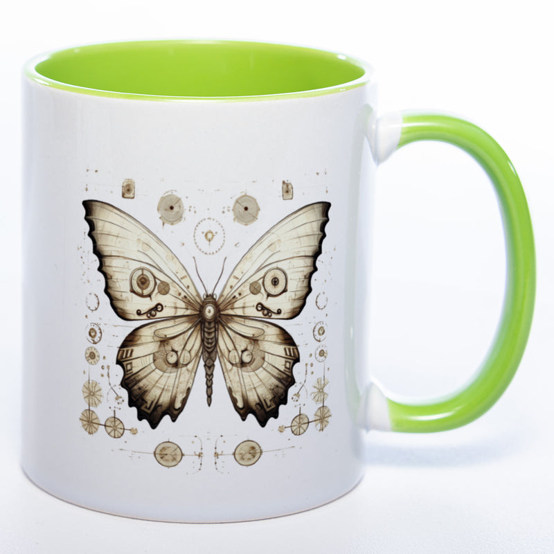 Tasse mit kunstvollem Schmetterling - Kaffeetasse spülmaschinenfest