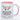 Blümchen-Tasse mit Spruch "Meine Problemzone sitzt wenigstens nicht hinter der Stirn." - Lustige Kaffeetasse spülmaschinenfest