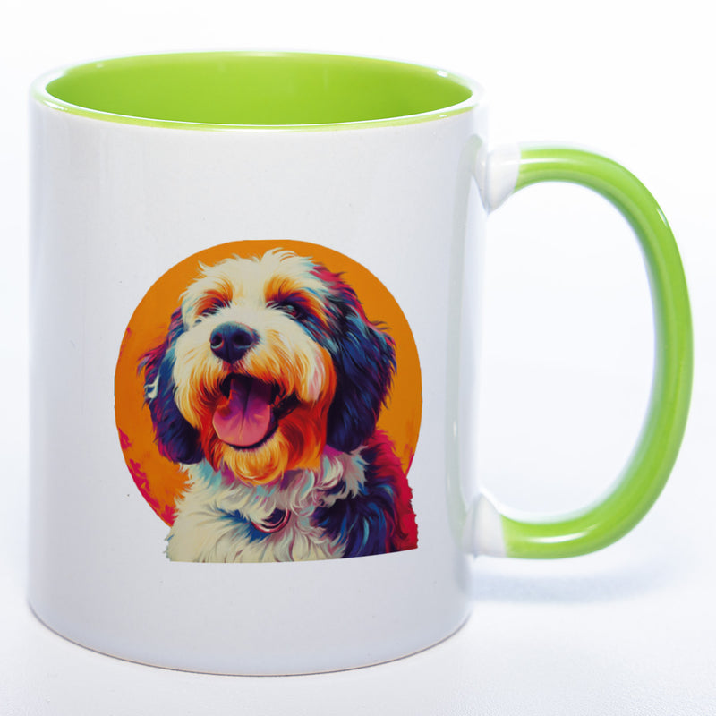 Mug Art Tasse mit Bobtail Motiv 2 & wahlweise mit NAMEN - Kaffeetasse StickyWorld Exclusive