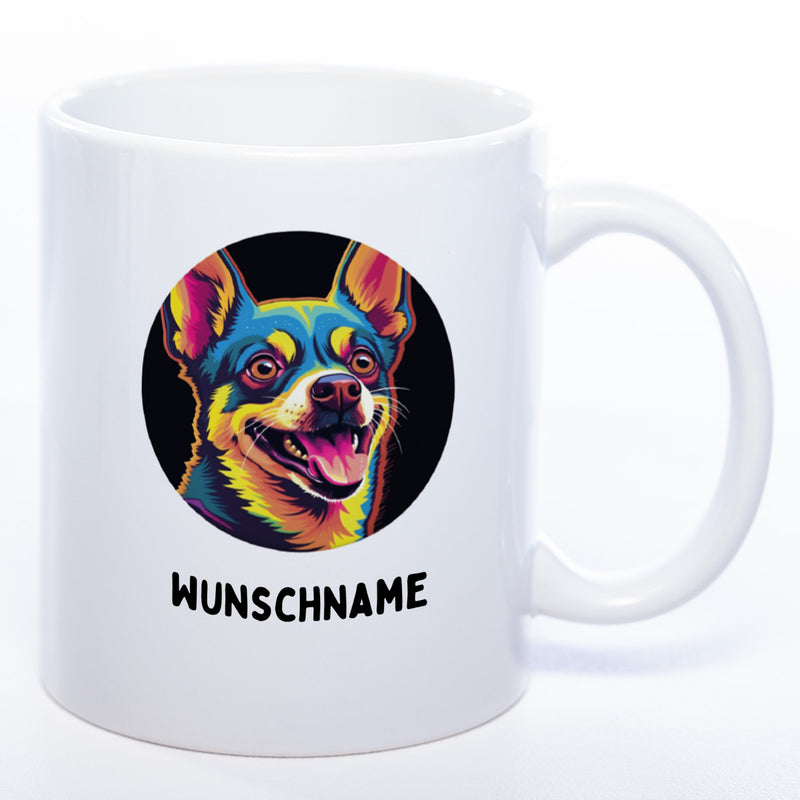 Mug Art Tasse mit Chihuahua Motiv 2 & wahlweise mit NAMEN- Kaffeetasse StickyWorld Exclusive
