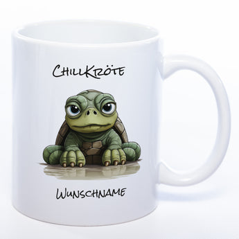 Motiv - Tasse Chillkröte mit Namen - spülmaschinenfest