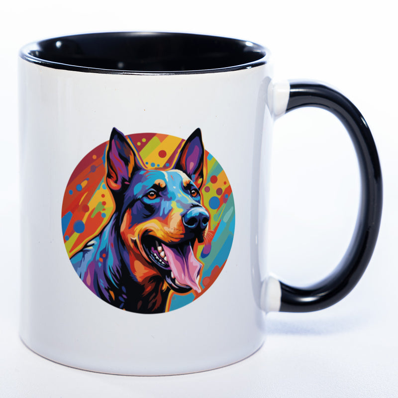 Mug Art Tasse mit Dobermann Motiv 2 wahlweise mit NAME - Kaffeetasse StickyWorld Exclusive