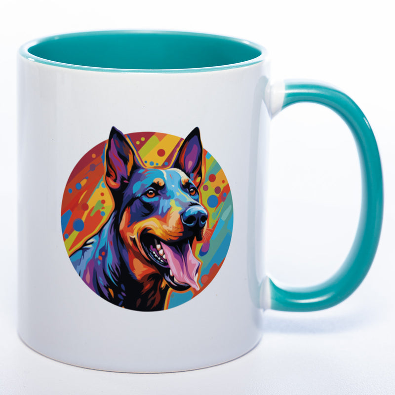 Mug Art Tasse mit Dobermann Motiv 2 wahlweise mit NAME - Kaffeetasse StickyWorld Exclusive