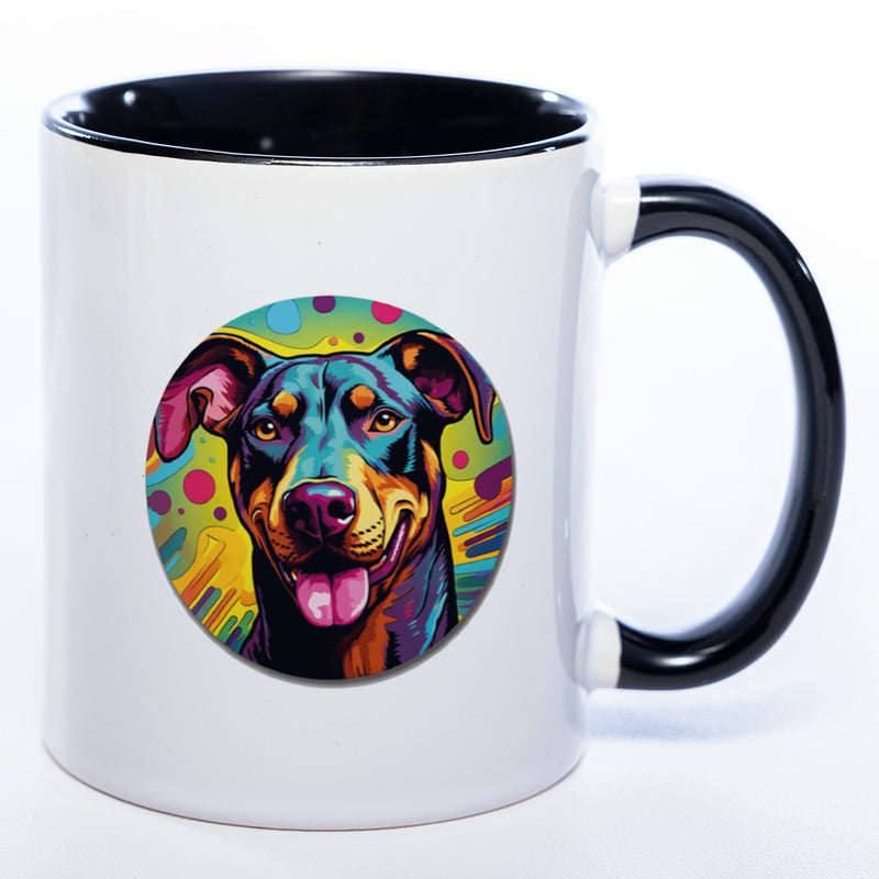 Mug Art Tasse mit Dobermann Motiv 3 wahlweise mit NAME - Kaffeetasse StickyWorld Exclusive