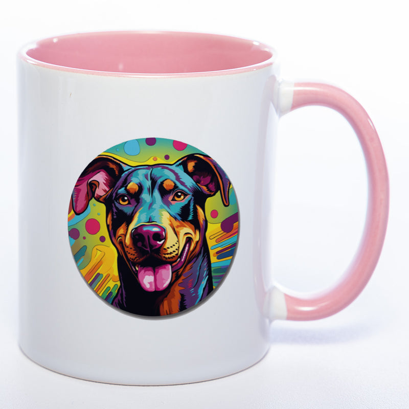 Mug Art Tasse mit Dobermann Motiv 3 wahlweise mit NAME - Kaffeetasse StickyWorld Exclusive
