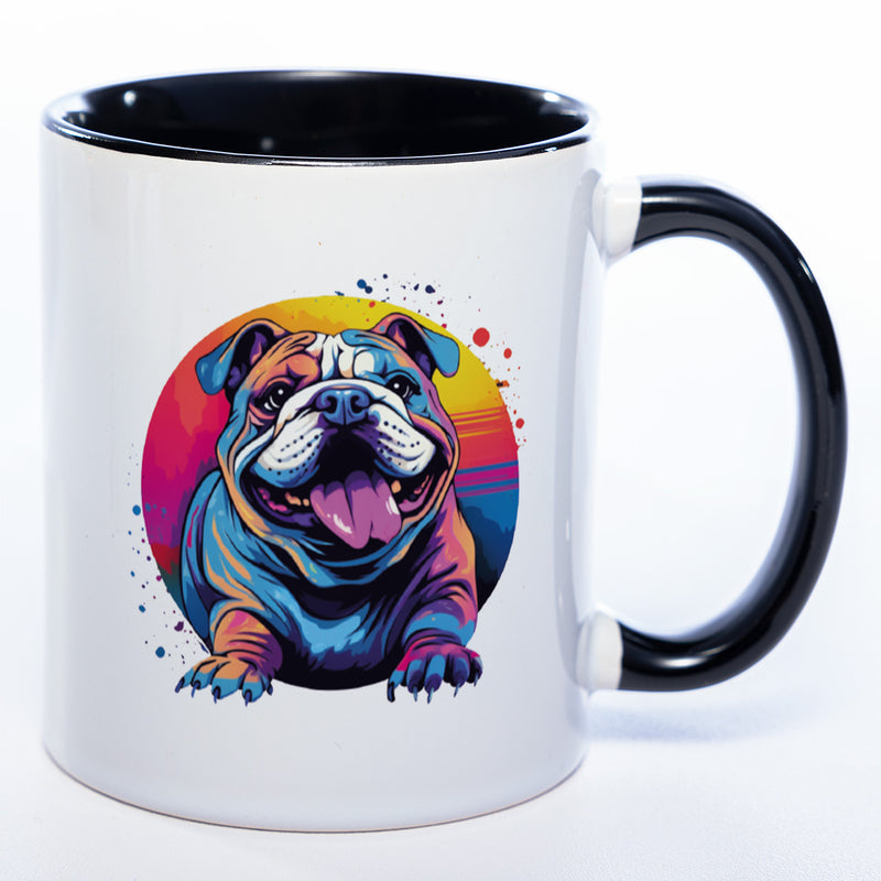 Mug Art Tasse mit Englischer Bulldogge Motiv  & wahlweise mit NAMEN - Kaffeetasse StickyWorld Exclusive