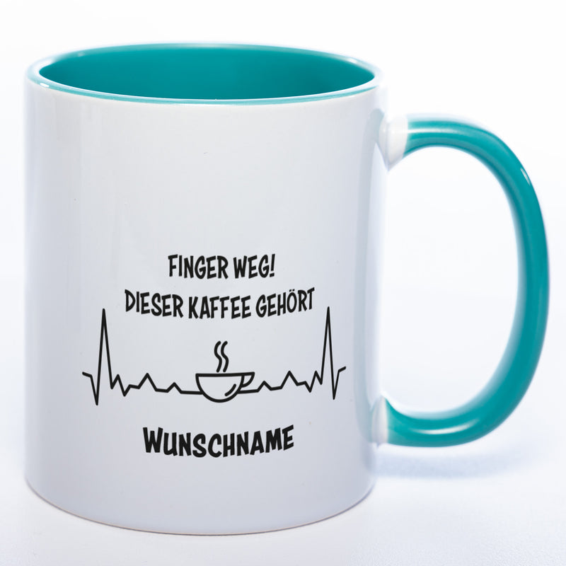 Spülmaschinenfeste Tasse mit Spruch "Finger weg! Dieser Kaffee gehört..." - Tolle Geschenkidee