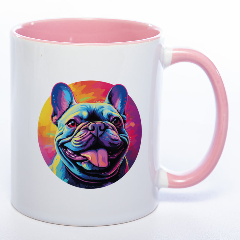 Mug Art Tasse mit Französische Bulldogge Motiv & wahlweise mit NAMEN  - Kaffeetasse StickyWorld Exclusive