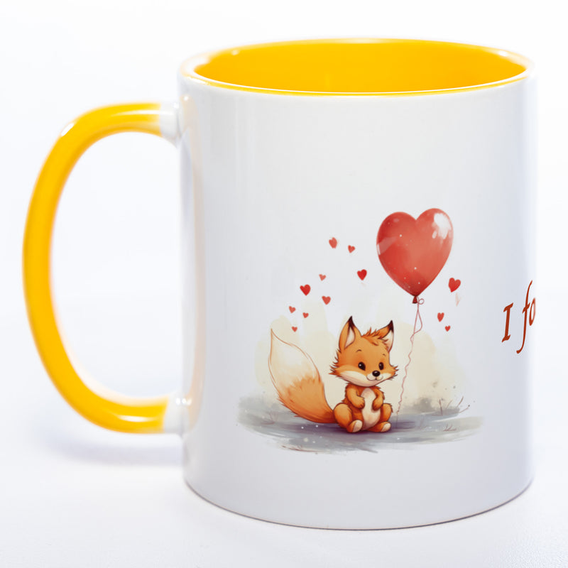 Spülmaschinenfeste Motiv-Tasse mit Spruch "I fox you" - süße Kaffeetasse in vielen Farben