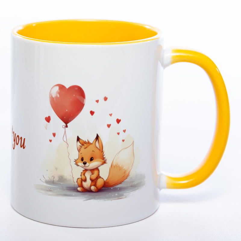 Spülmaschinenfeste Motiv-Tasse mit Spruch "I fox you" - süße Kaffeetasse in vielen Farben