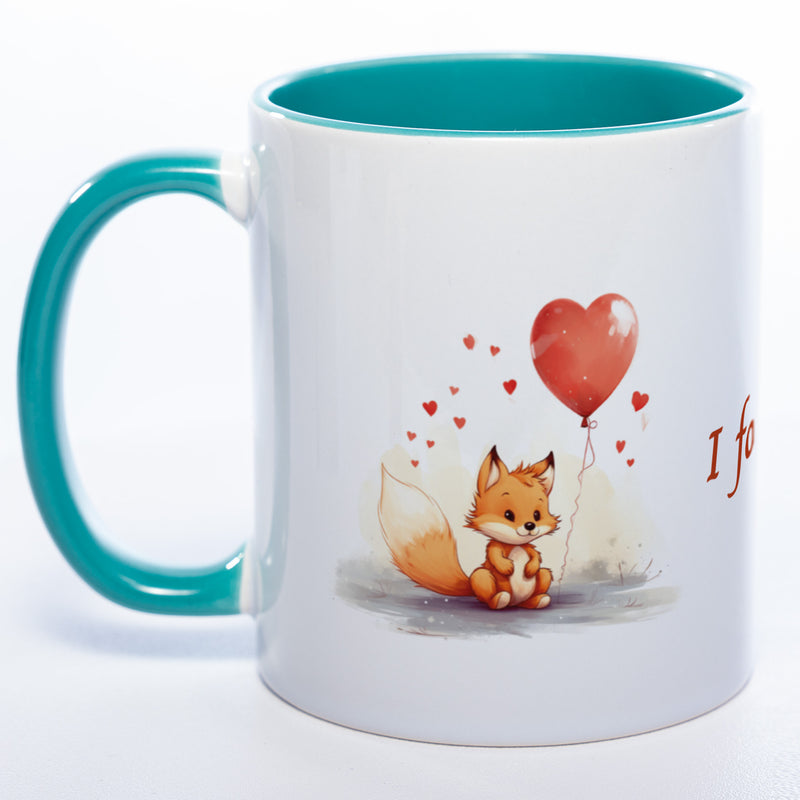Spülmaschinenfeste Motiv-Tasse mit Spruch "I fox you" - süße Kaffeetasse in vielen Farben