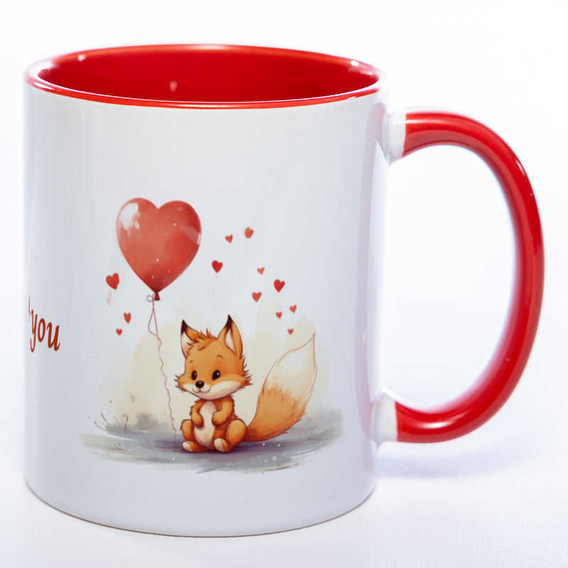 Spülmaschinenfeste Motiv-Tasse mit Spruch "I fox you" - süße Kaffeetasse in vielen Farben