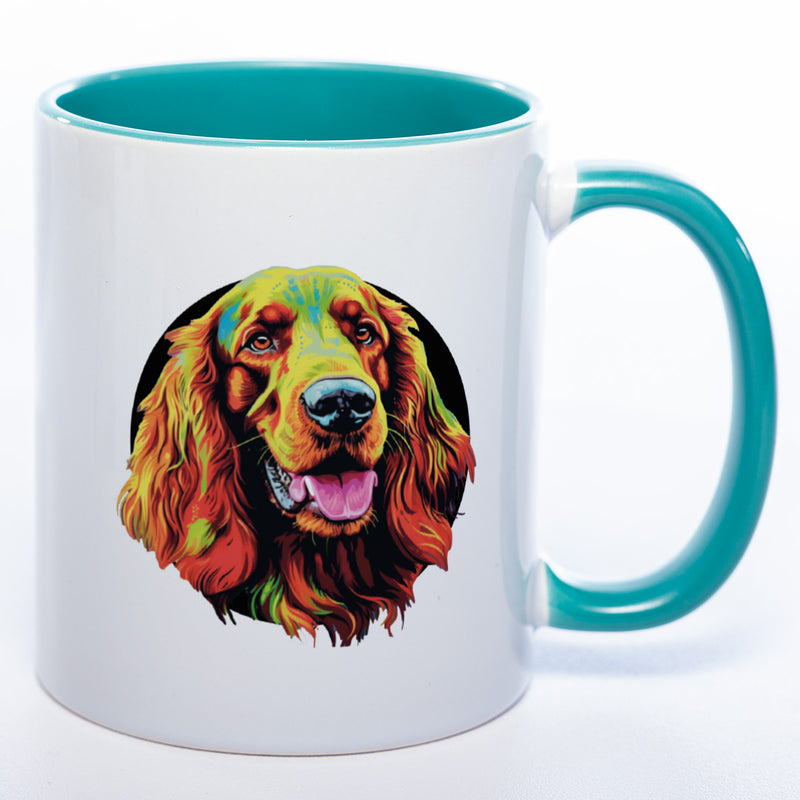 Mug Art Tasse mit Irish Setter Motiv 2 wahlweise mit NAME - Kaffeetasse StickyWorld Exclusive