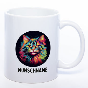 Tasse weiß Katze mit Name