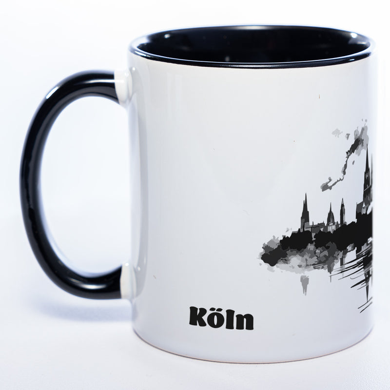 Motiv-Tasse Skyline KÖLN - mit Schriftzug KÖLN spülmaschinenfest