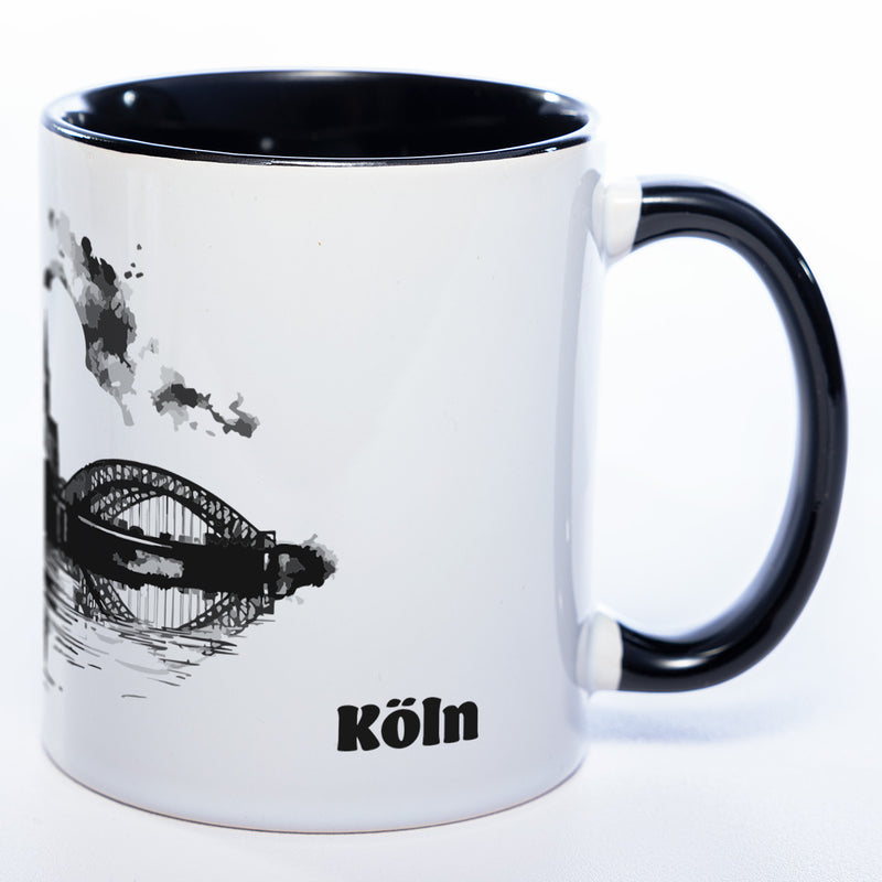 Motiv-Tasse Skyline KÖLN - mit Schriftzug KÖLN spülmaschinenfest