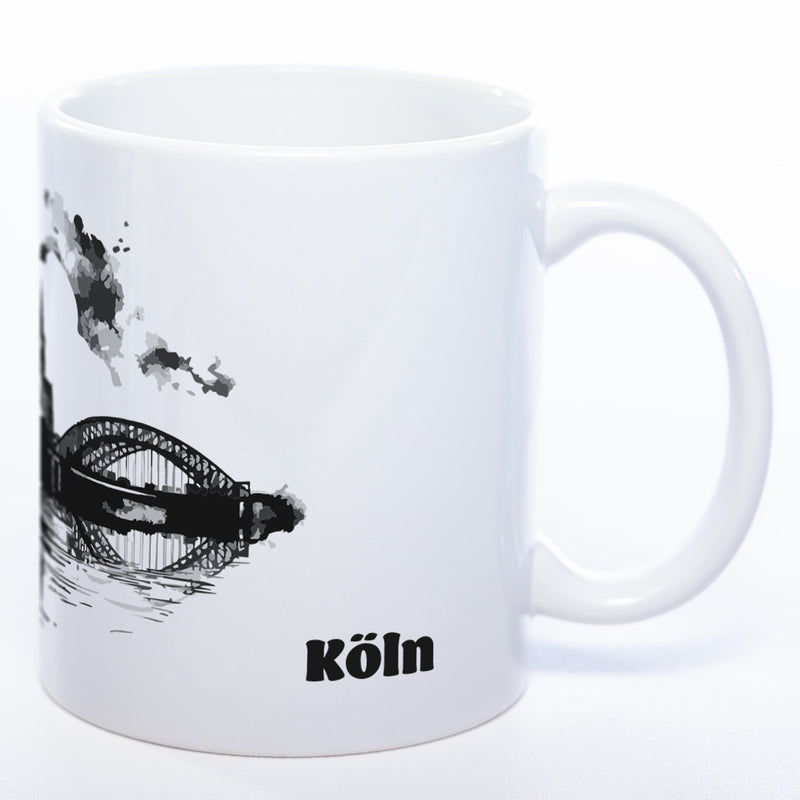 Motiv-Tasse Skyline KÖLN - mit Schriftzug KÖLN spülmaschinenfest