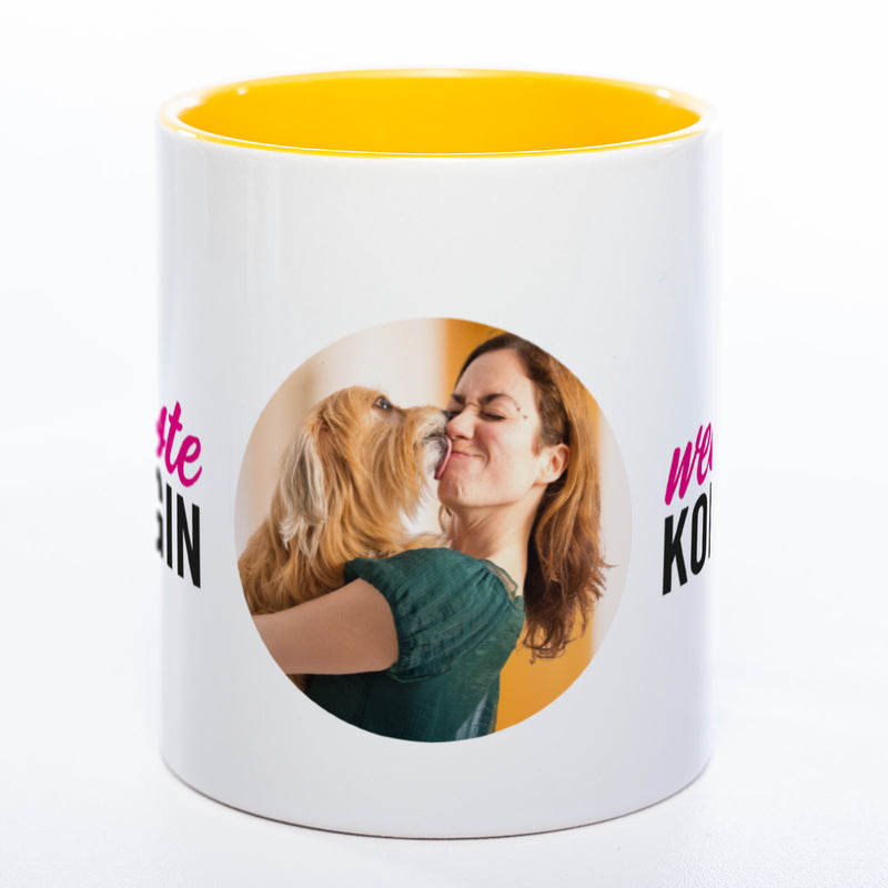 Spülmaschinenfeste Tasse "Weltbeste Kollegin" mit Foto (HD Druck) | Jetzt selbst gestalten!