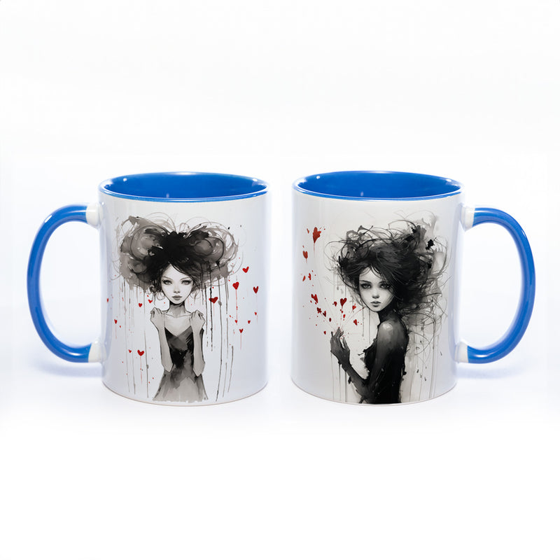 Mug Art Tasse mit Mädchen - Kaffeetasse spülmaschinenfest