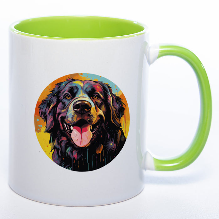 Tasse auf Wunsch mit Namen und Landseer grün