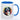 Tasse auf Wunsch mit Namen und Landseer-Motiv blau