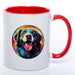Tasse auf mit Namen und Landseer-Motiv 4 rot