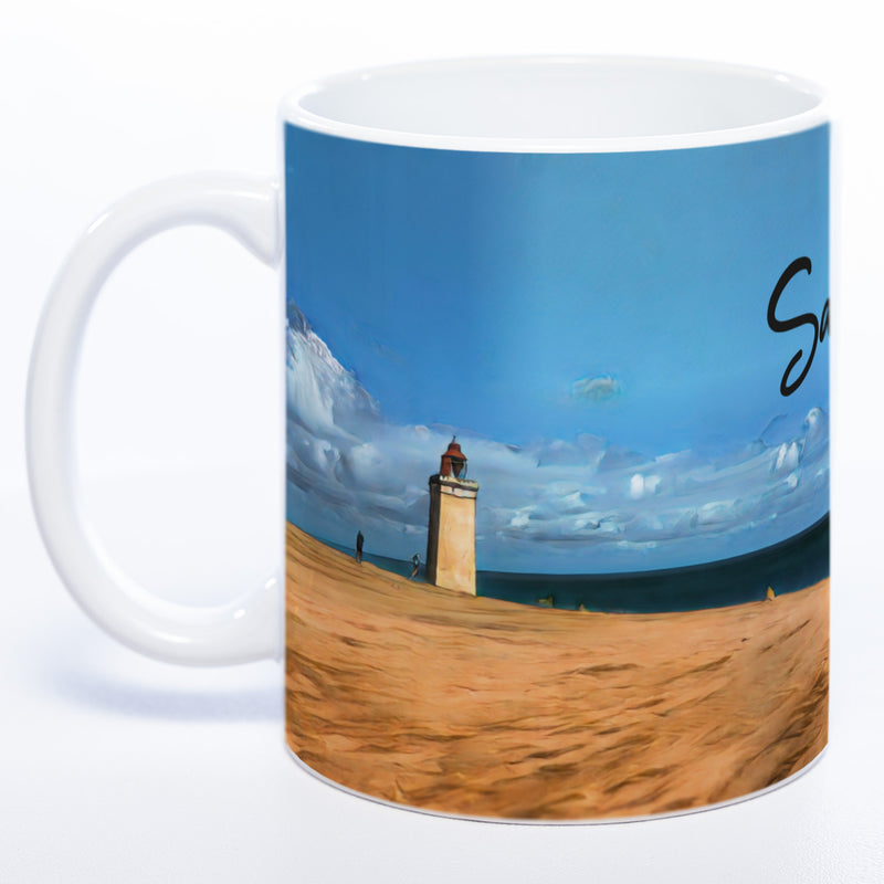 Tasse mit Leuchtturm Rubjerg Knude und Deinem Namen - Tolle Geschenkidee - spülmaschinenfest